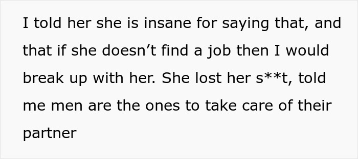 “She Is Insane”: Man Gives “Stay-At-Home GF” An Ultimatum After Being Told To Get A Second Job “She Is Insane”: Man Gives “Stay-At-Home GF” An Ultimatum After Being Told To Get A Second Job