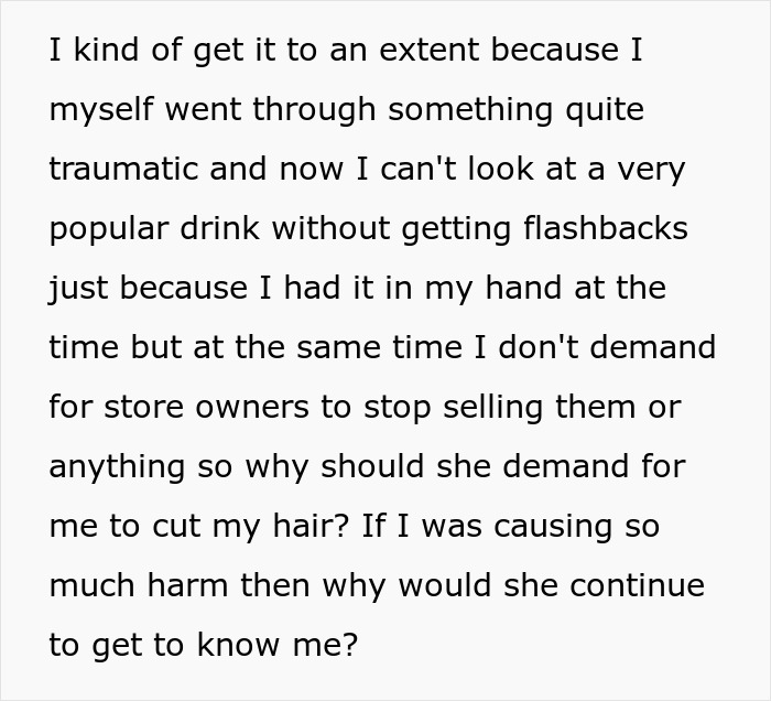Woman Is Stunned When A Friend Asks Her To Cut Off Her Hair, Claiming It Reminds Her Of Her Trauma Woman Is Stunned When A Friend Asks Her To Cut Off Her Hair, Claiming It Reminds Her Of Her Trauma