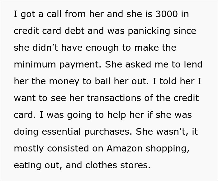 Parent Makes Daughter Face $3,000 Credit Debt Consequences After She Goes On Spending Spree Parent Makes Daughter Face $3,000 Credit Debt Consequences After She Goes On Spending Spree
