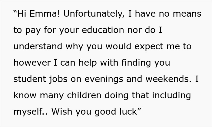 Teen Treats Her Stepmom With Hostility, Is Surprised When She Refuses To Cover Her College Tuition Teen Treats Her Stepmom With Hostility, Is Surprised When She Refuses To Cover Her College Tuition