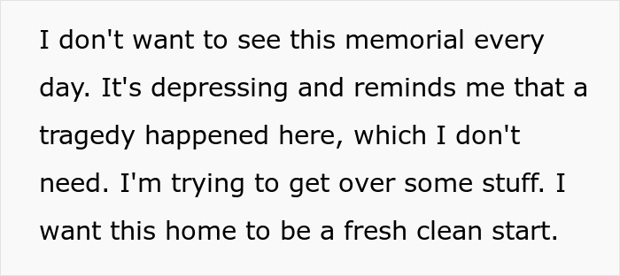 Man Asks If He’d Be A Jerk To Ask Parents To Remove Their Child’s Memorial From His Property Man Asks If He’d Be A Jerk To Ask Parents To Remove Their Child’s Memorial From His Property