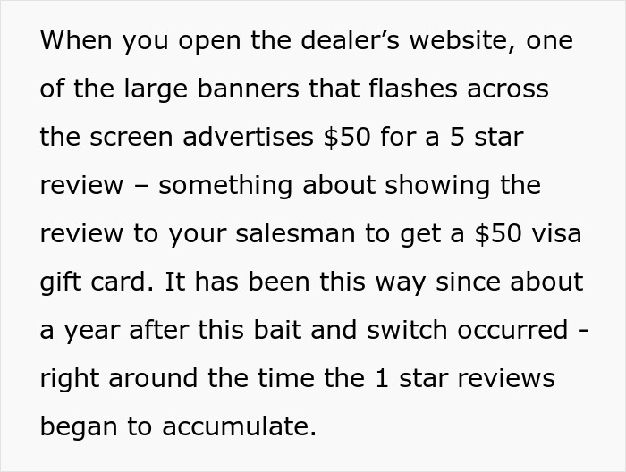 “Nearly 3.5k Total Reviews”: Car Dealership Tries To Bait And Switch The Wrong Customer “Nearly 3.5k Total Reviews”: Car Dealership Tries To Bait And Switch The Wrong Customer