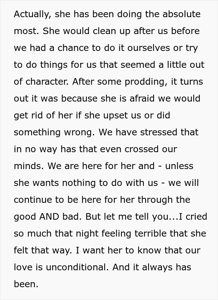 11 Y.O. Wonders If Childfree Godmother Who Adopted Her After Parents Died Will End Up Hating Her 11 Y.O. Wonders If Childfree Godmother Who Adopted Her After Parents Died Will End Up Hating Her
