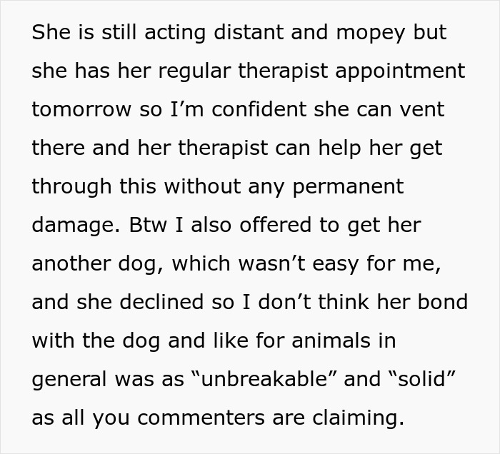 “AITA For Euthanizing My Daughter’s Emotional Support Animal For Her Own Sake?” “AITA For Euthanizing My Daughter’s Emotional Support Animal For Her Own Sake?”