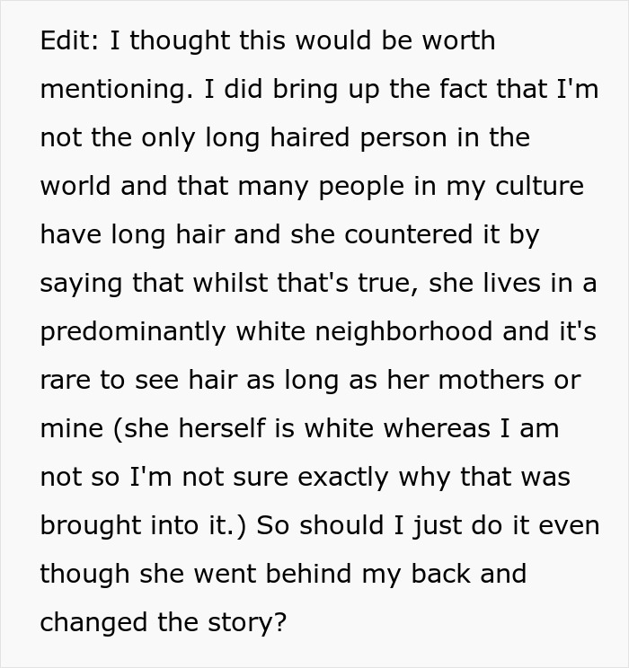 Woman Is Stunned When A Friend Asks Her To Cut Off Her Hair, Claiming It Reminds Her Of Her Trauma Woman Is Stunned When A Friend Asks Her To Cut Off Her Hair, Claiming It Reminds Her Of Her Trauma