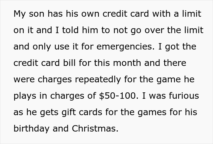16 Y.O. Can’t See His ‘GF’ Demanding Gifts Is A Scammer, Dad Takes Away His Credit Card Privileges