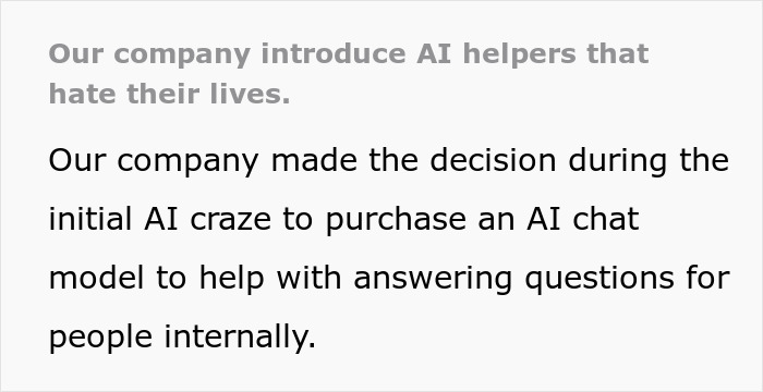 Company Bought An AI Machine To Answer Internal Questions, And It Malfunctions So Bad It’s Funny Company Bought An AI Machine To Answer Internal Questions, And It Malfunctions So Bad It’s Funny