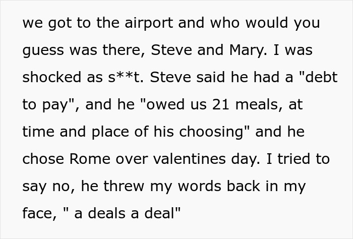"He Chose Rome Over Valentine's Day": Guy Shares Wholesome Malicious Compliance Story