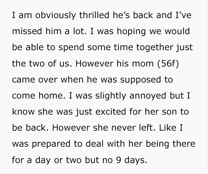 Mom Gets Kicked Out For Not Taking The Hint That Her Son And DIL Want Alone Time