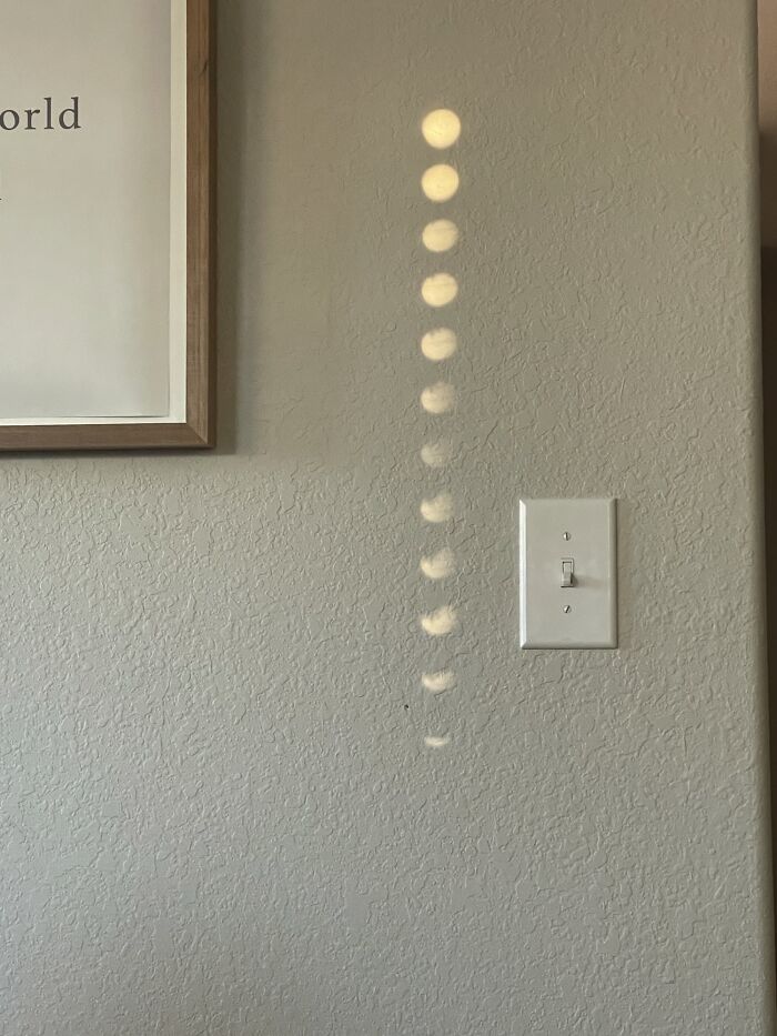 My Blinds Reflection Looks Like Lunar Phases On My Wall