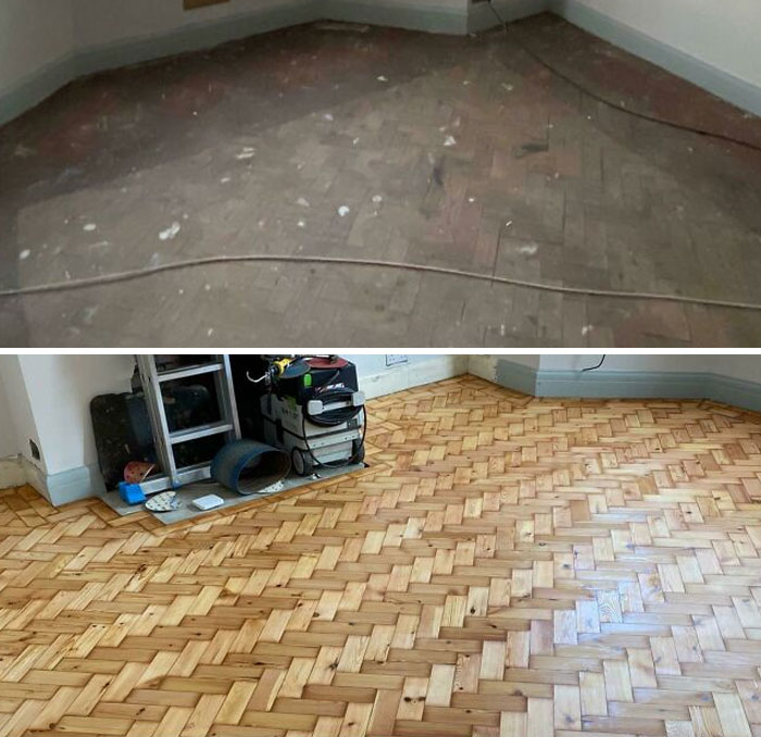 1930’s Parquet Flooring Restored Today!