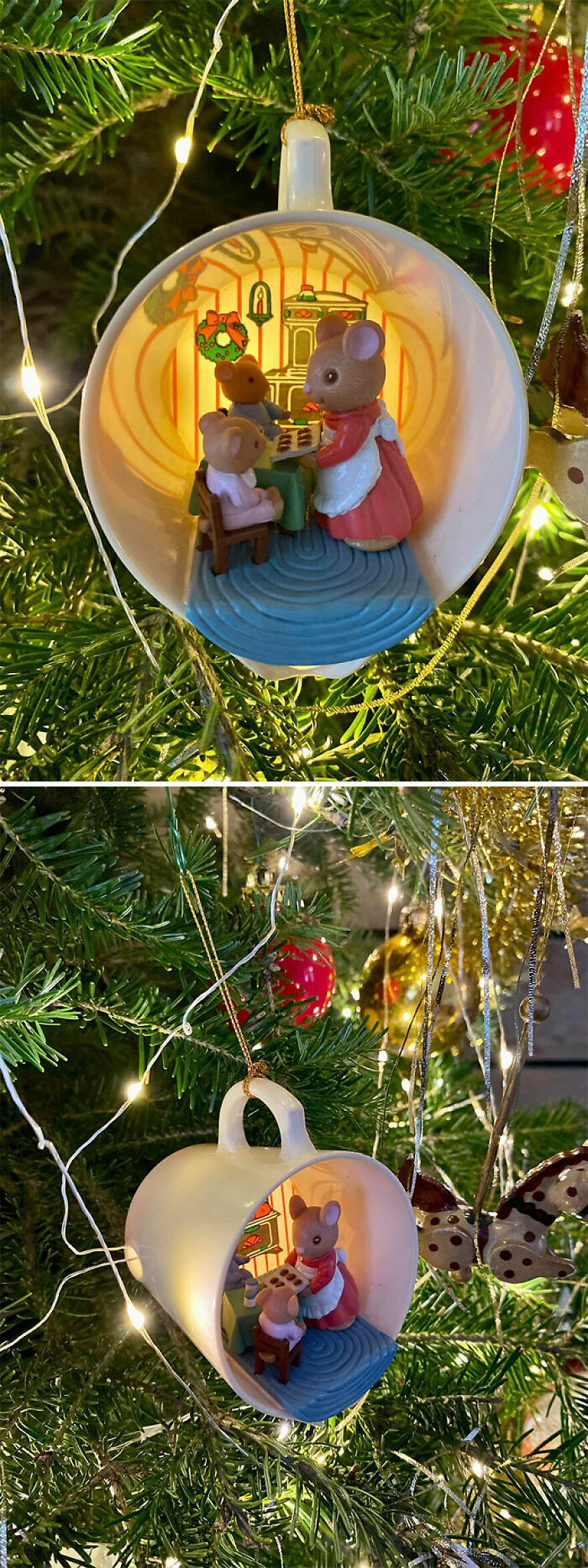 I Found This Cup With A Family Of Mice In A Box Of Christmas Decorations In Salvation Army Trift Store, Ns Canada. It's Already On My Tree