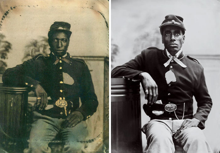 6 Side-By-Side Portraits Of Black Civil War Heroes And Their Direct Descendants