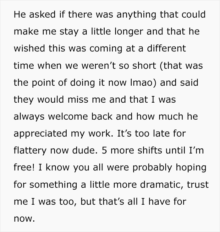 Jerk Boss Mocks Employee For Taking First Half A Day Off In 10 Months, It Backfires Jerk Boss Mocks Employee For Taking First Half A Day Off In 10 Months, It Backfires