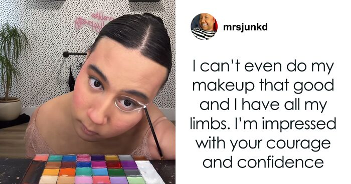 People Are Amazed By Limbless Makeup Influencer Who Creates Stunning Looks