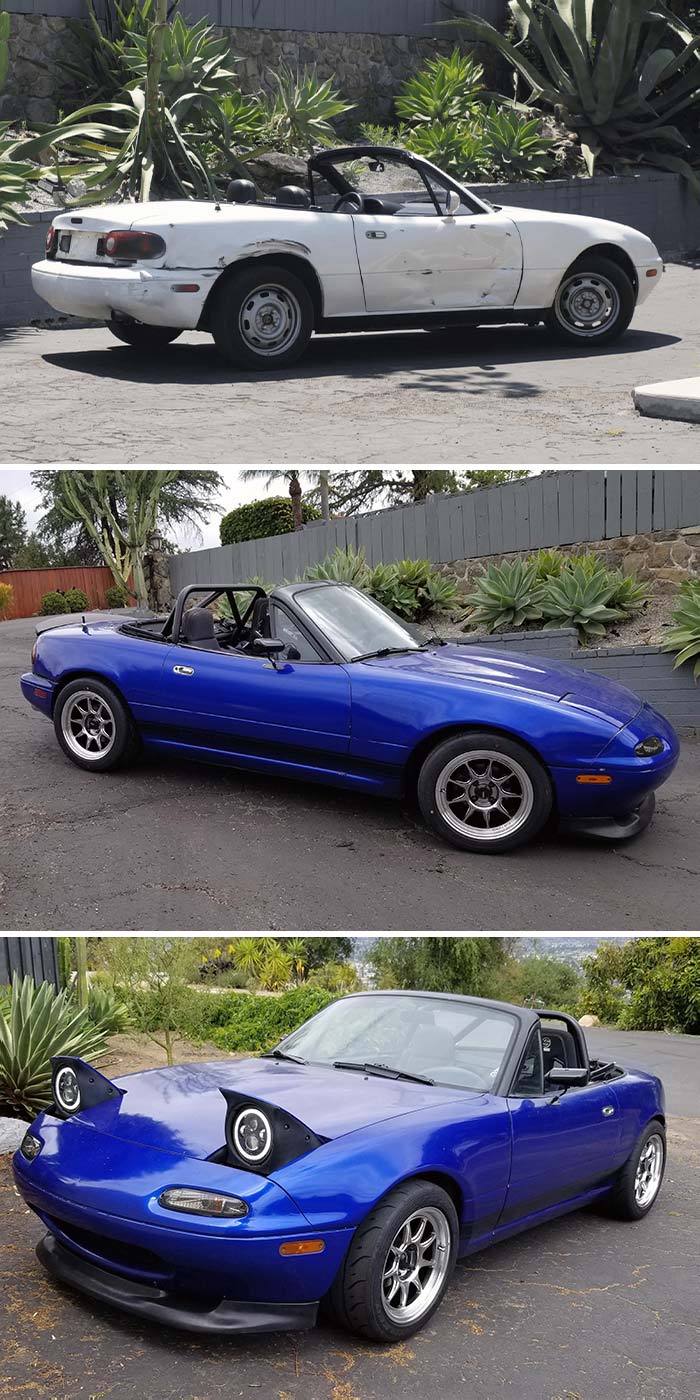 Before And After. My First Car I Bought 3 Years Ago For $700
