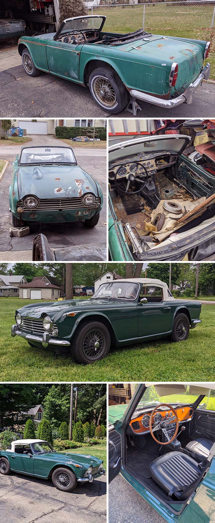 Just Over Two Years Ago I Started My First Major Project, A Non-Running 1967 Triumph TR4A. Here's A Before And After
