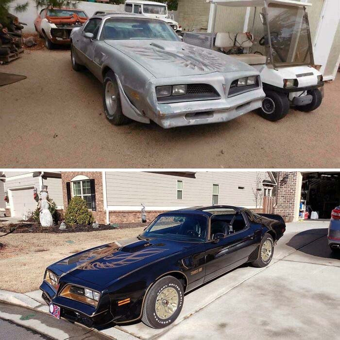 Before And After Of My Dad's 2-Year Smokey And The Bandit Inspired Trans Am Project