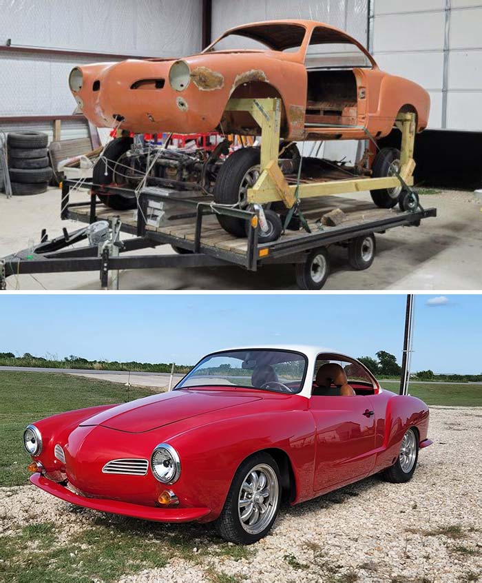 1969 Karmann Ghia Before And After - Restored And Converted To Electric
