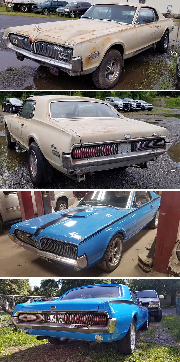 Some Before And After Pics Of My '68 Merc Cougar I've Been Working On For A Couple Years Now