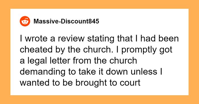 Church Demands Tradesman Take Down A Review Or Get Sued, He Shuts Them Down With Another Review