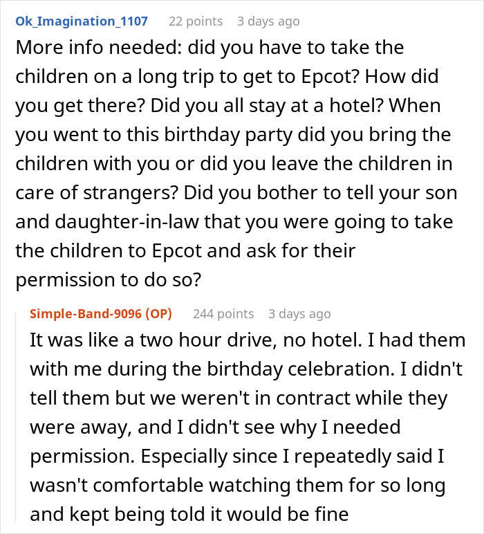 Entitled DIL Demands Grandma Babysit Her Kids For 5 Days, Gets Angry When Kids Are Taken To Disney 