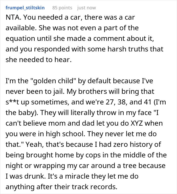 Envious Sister Wonders Why Sibling Gets A Car And She Doesn't, Learns She Is A Drain On The Family Envious Sister Wonders Why Sibling Gets A Car And She Doesn't, Learns She Is A Drain On The Family