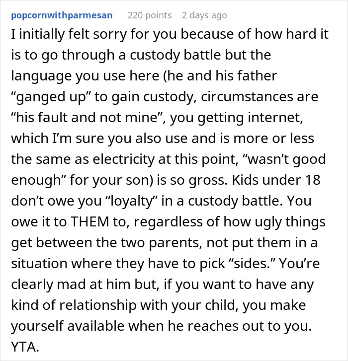 Son Rejoices When Dad Wins Sole Custody, Demands Mom Take Him In After Things Take A Turn Son Rejoices When Dad Wins Sole Custody, Demands Mom Take Him In After Things Take A Turn