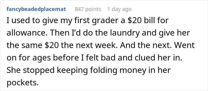 Family Tradition: Whoever Unloads The Dryer Keeps What's In The Pockets, It Backfires Family Tradition: Whoever Unloads The Dryer Keeps What's In The Pockets, It Backfires