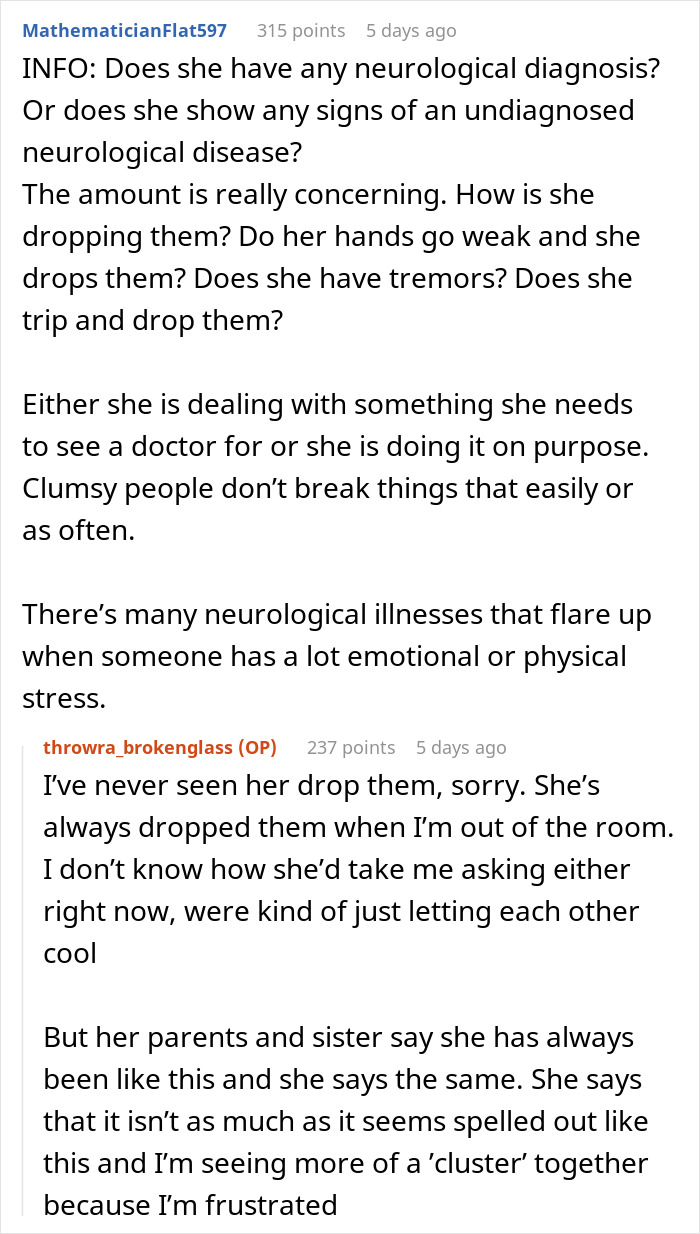 GF Keeps Breaking Glass Cups Every Time She’s At SO’s Home, They Ban Her From Using Them GF Keeps Breaking Glass Cups Every Time She’s At SO’s Home, They Ban Her From Using Them