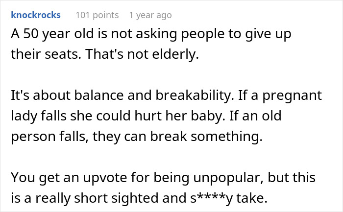 Person Refuses To Give Up Seats For The Pregnant And Elderly, Starts A Fierce Debate Person Refuses To Give Up Seats For The Pregnant And Elderly, Starts A Fierce Debate