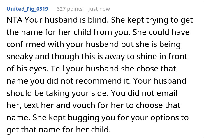 Woman Fails At Stealing Friend's Baby Name As His Wife Lied About Her Options