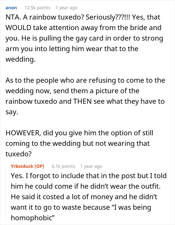 "AITA For Uninviting My Gay Brother And His Boyfriend To My Wedding?" "AITA For Uninviting My Gay Brother And His Boyfriend To My Wedding?"