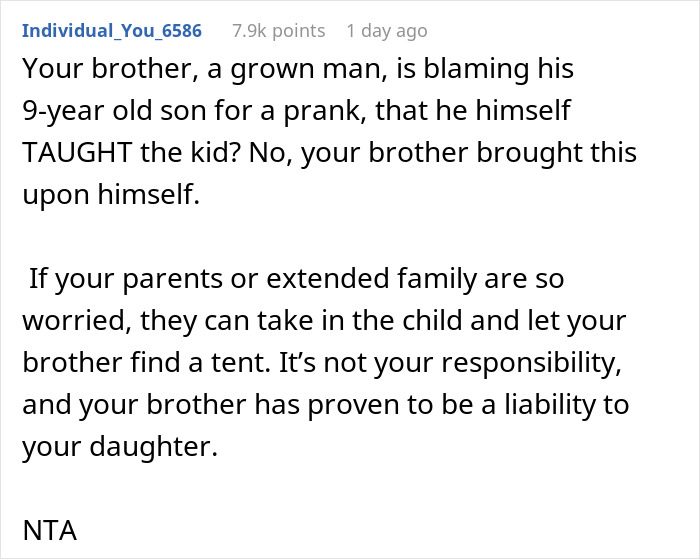 Guy Makes Homeless Brother And Nephew Leave After Severely Endangering His Daughter With Their Prank