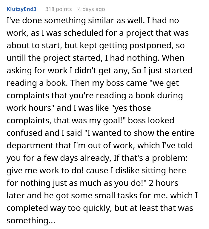 "What Are You Doing?": Boss Shocked Employee Just Reads Book After Being Asked To Stay Late "What Are You Doing?": Boss Shocked Employee Just Reads Book After Being Asked To Stay Late