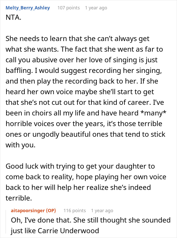 Teenager Thinks She's Going To Be A Famous Singer, Mom Gives Her A Reality Check