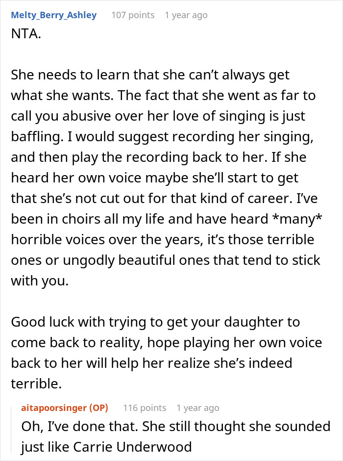 Teenager Thinks She's Going To Be A Famous Singer, Mom Gives Her A Reality Check Teenager Thinks She's Going To Be A Famous Singer, Mom Gives Her A Reality Check