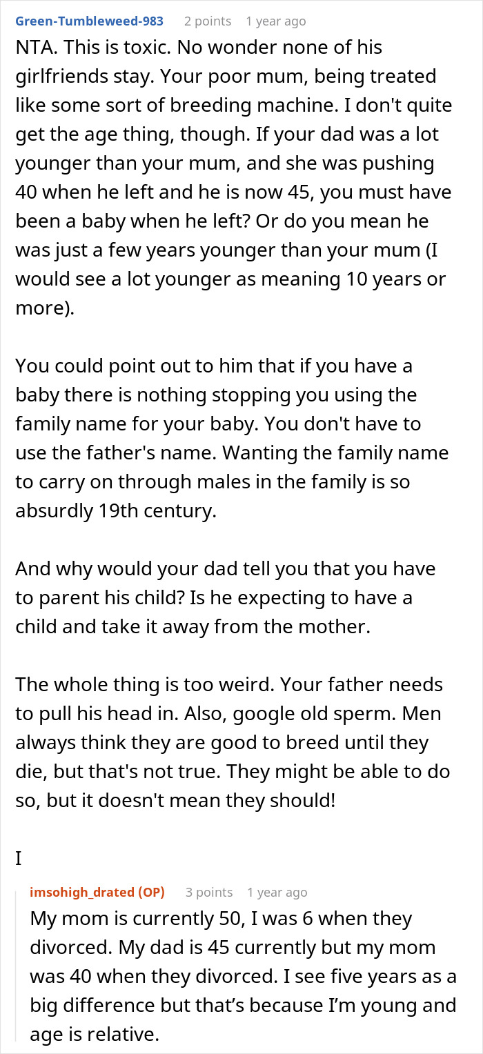 16 Y.O. Is Called Names After Telling Her Dad She Won’t Be Raising His Future Kids 16 Y.O. Is Called Names After Telling Her Dad She Won’t Be Raising His Future Kids
