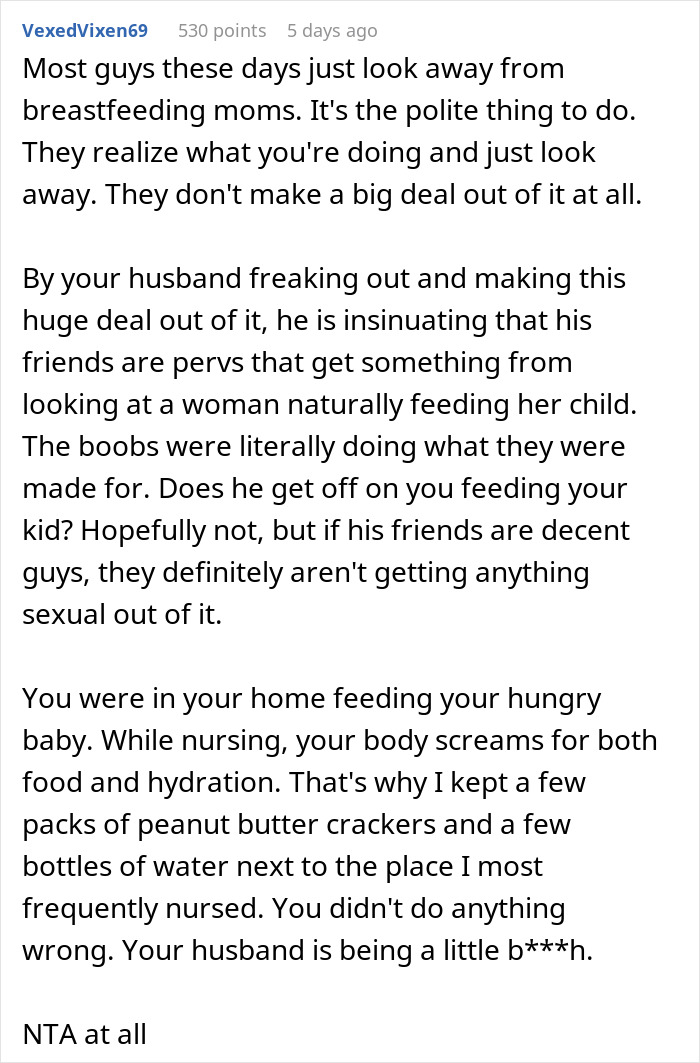 Man Demands Wife Stop Breastfeeding Their Baby In Front Of His Mates, Is Told To ‘Shut Up’ Man Demands Wife Stop Breastfeeding Their Baby In Front Of His Mates, Is Told To ‘Shut Up’