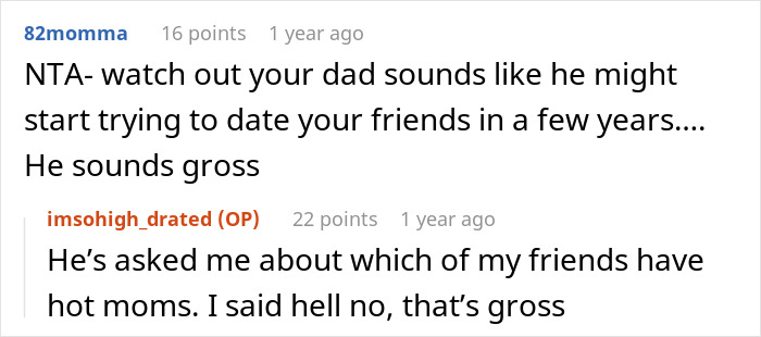 16 Y.O. Is Called Names After Telling Her Dad She Won’t Be Raising His Future Kids 16 Y.O. Is Called Names After Telling Her Dad She Won’t Be Raising His Future Kids