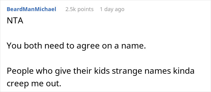 Man Asks If He’s A Jerk For Disliking Wife’s Choice For A Baby Name, Netizens Advise Him To Get Divorced Man Asks If He’s A Jerk For Disliking Wife’s Choice For A Baby Name, Netizens Advise Him To Get Divorced