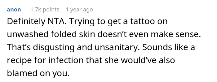 “AITA For Refusing To Tattoo An Extremely Overweight Woman?”