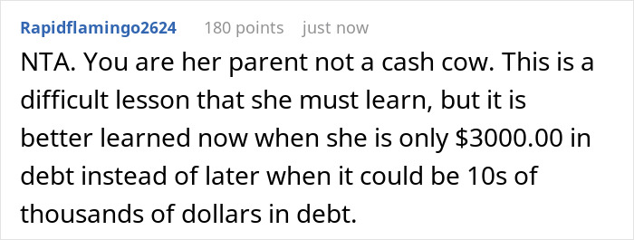 Parent Makes Daughter Face $3,000 Credit Debt Consequences After She Goes On Spending Spree Parent Makes Daughter Face $3,000 Credit Debt Consequences After She Goes On Spending Spree