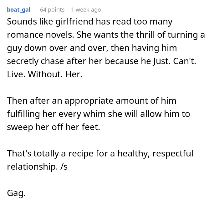 Guy Laughs At 30 Y.O. Woman’s Unrealistic Expectation Of Rejected Guys Winning Her Heart Over Slowly Guy Laughs At 30 Y.O. Woman’s Unrealistic Expectation Of Rejected Guys Winning Her Heart Over Slowly