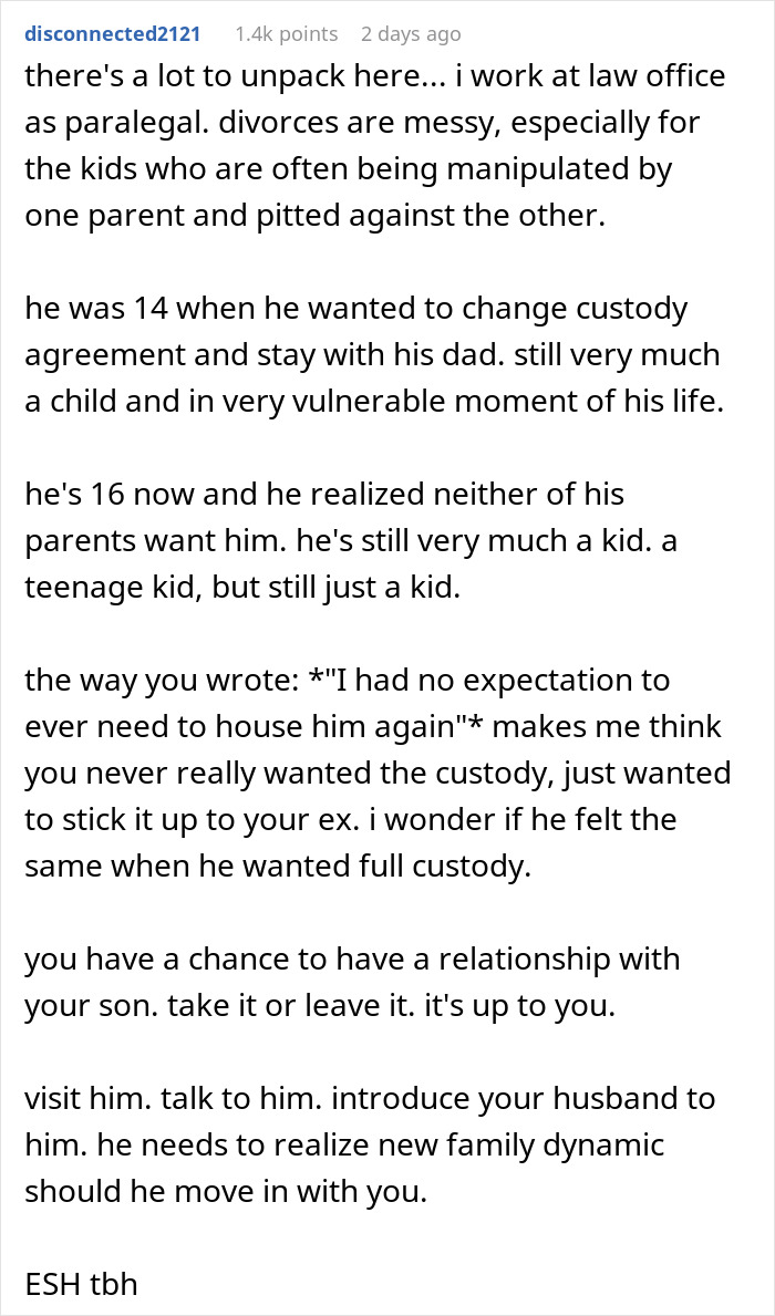 Son Rejoices When Dad Wins Sole Custody, Demands Mom Take Him In After Things Take A Turn Son Rejoices When Dad Wins Sole Custody, Demands Mom Take Him In After Things Take A Turn