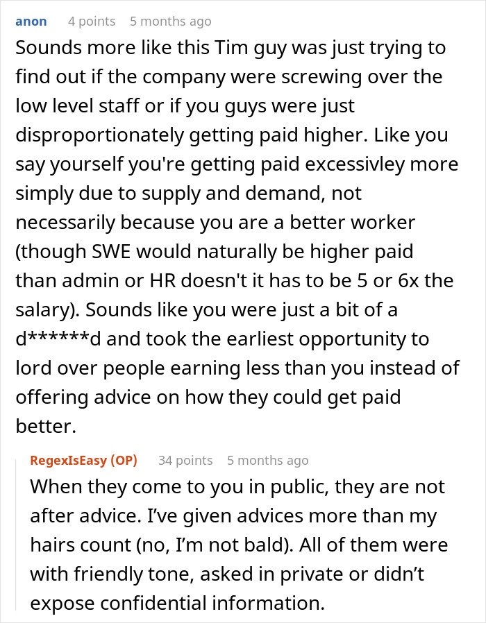 Guy Gets Called Out Over Big Salary, Puts Coworker In His Place