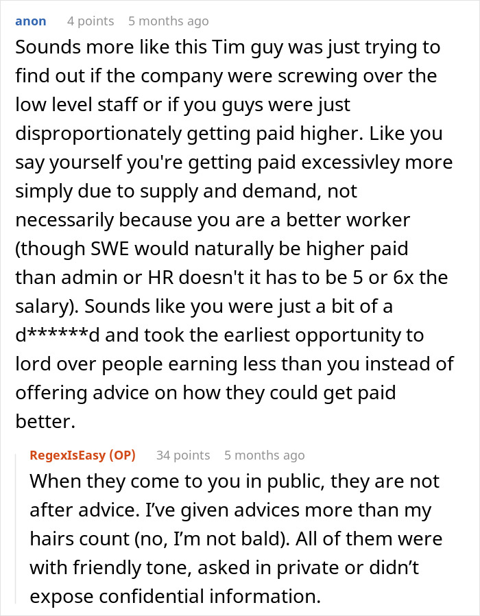 Guy Gets Called Out Over Big Salary, Puts Coworker In His Place Guy Gets Called Out Over Big Salary, Puts Coworker In His Place