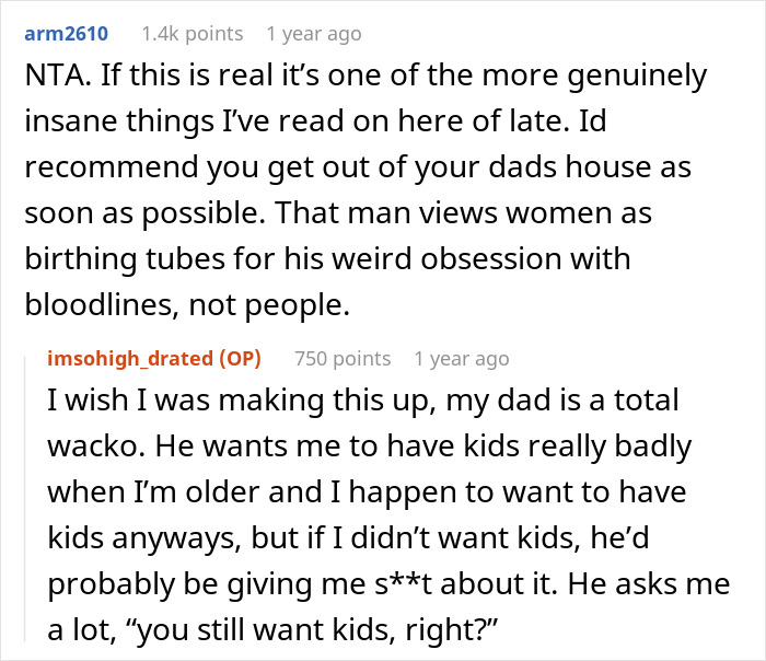 16 Y.O. Is Called Names After Telling Her Dad She Won’t Be Raising His Future Kids 16 Y.O. Is Called Names After Telling Her Dad She Won’t Be Raising His Future Kids