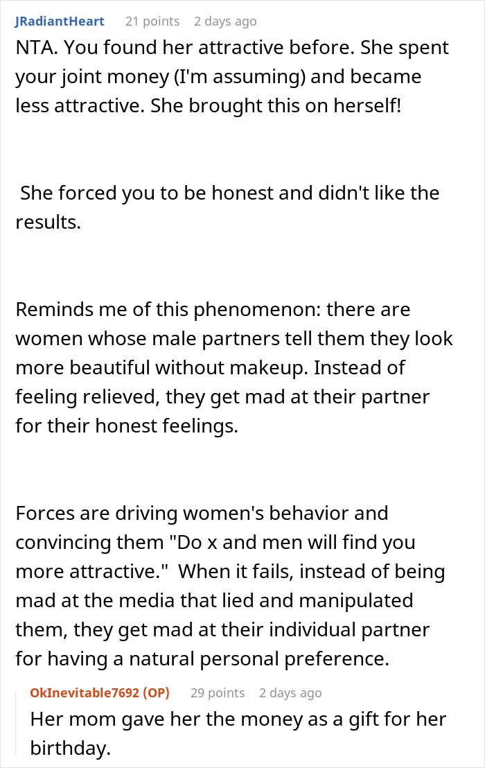 “AITA For Being Truthful And Admitting That I Find My Wife Unattractive After Her Surgery?” “AITA For Being Truthful And Admitting That I Find My Wife Unattractive After Her Surgery?”