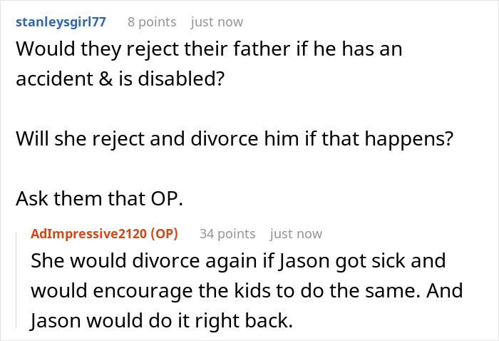 Woman Divorced And Cut Out Husband After An Accident Left Him Disabled, Expects Same From Daughter